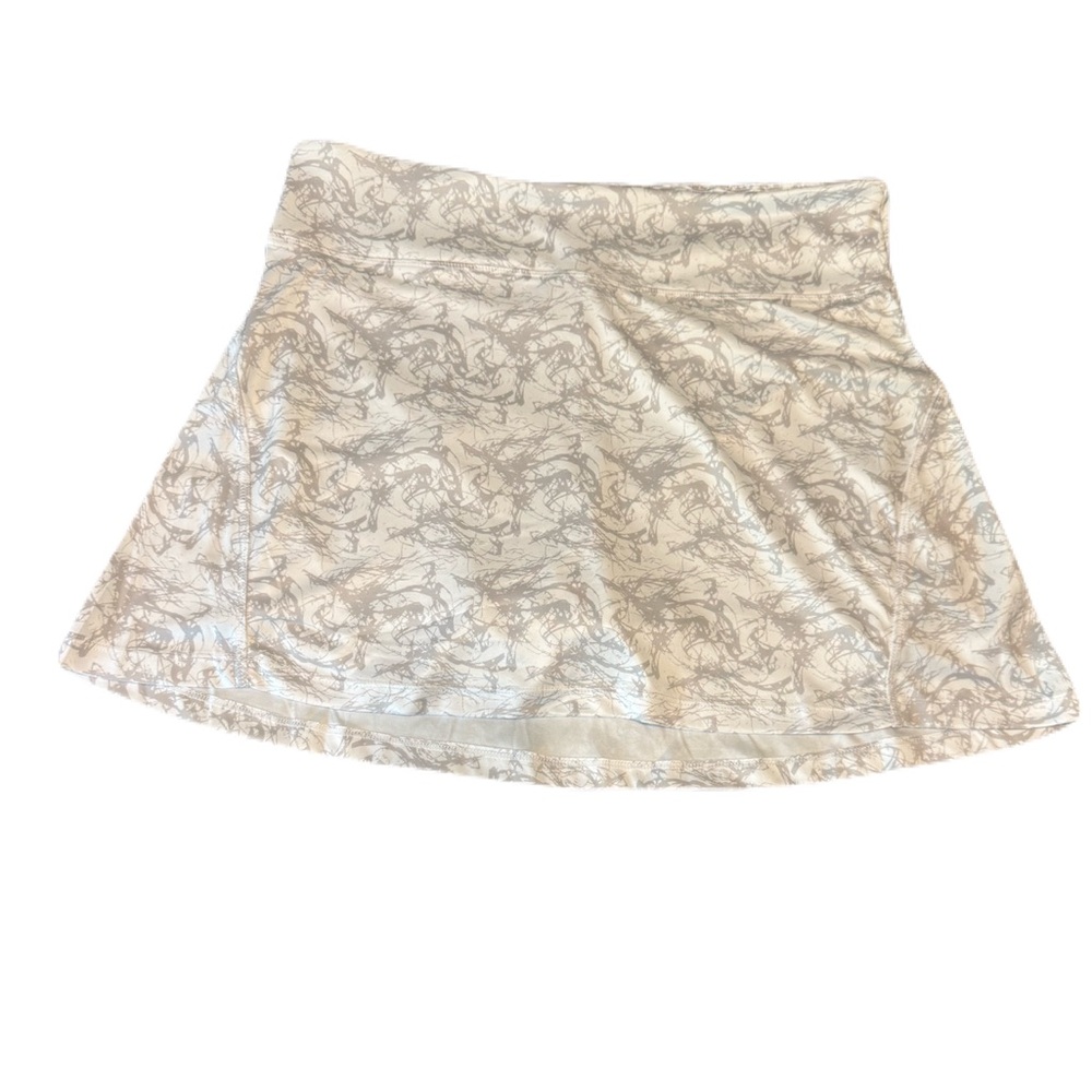 Greg Norman Collection White and Gray Mini Skirt